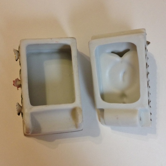 Phonograph Toothpick Holder Vintage Trinket Jewelry Box Unique Ceramic Floral - Picture 7 of 8